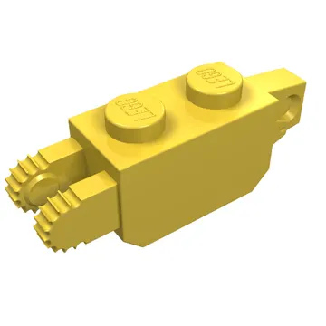 Hinge Brick 1 x 2 Locking with 1 Finger Vertical End and 2 Fingers Vertical End, 9 Teeth