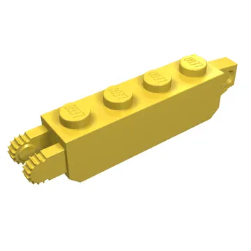 Hinge Brick 1 x 4 Locking with 1 Finger Vertical End and 2 Fingers Vertical End, 9 Teeth