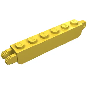 Hinge Brick 1 x 6 Locking with 1 Finger Vertical End and 2 Fingers Vertical End, 9 Teeth