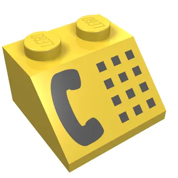 Brick Sloped 45° 2 x 2 with Black Phone Print