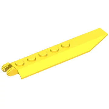 Hinge Plate 1 x 8 Locking with Angled Side Extensions, Rounded Plate Underside, 9 Teeth