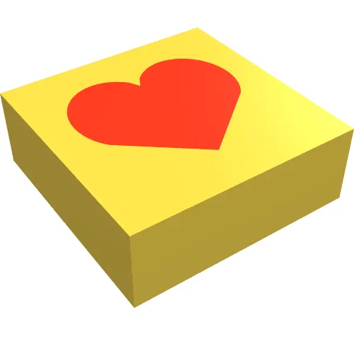 Tile 1 x 1 with Red Heart Print Scala Jewelry