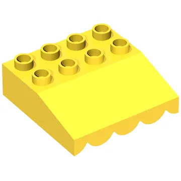 Duplo Roofpiece Slope 33 4 x 4 with Awning Overhang with 9 Bottom Tubes