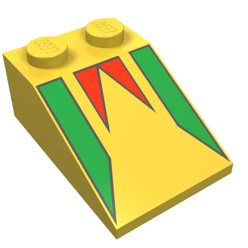 Brick Sloped 33° 3 x 2 with Freestyle Flag Print