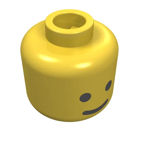 Minifig Head Standard Grin Print [Blocked Open Stud]