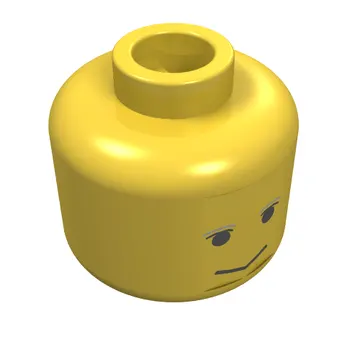 Minifig Head Lobot, Gray Eyebrows & Implant Print [Blocked Open Stud]