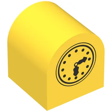 Duplo Brick 2 x 2 x 2 Curved Top with Clock Hands 6:12 Print