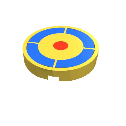Tile Round 2 x 2 with Archery Target Print