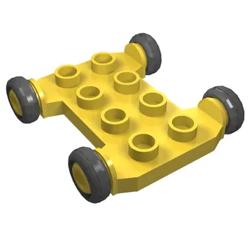 Duplo Vehicle Base 4 x 4 with 2 x 4 Studs and Black Wheels