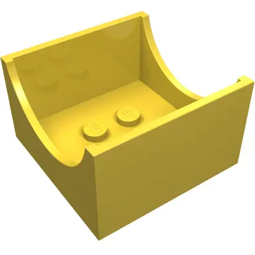Box 4 x 4 x 2 Bottom with Semicircle Cut-out Ends