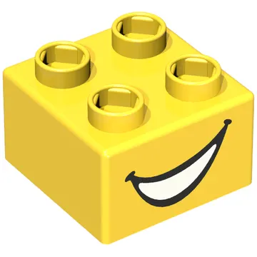 Quatro Brick 2 x 2 with Smile Print