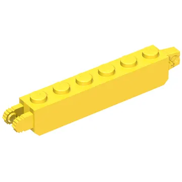 Hinge Brick 1 x 6 Locking with 1 Finger Vertical End and 2 Fingers Vertical End, 7 Teeth