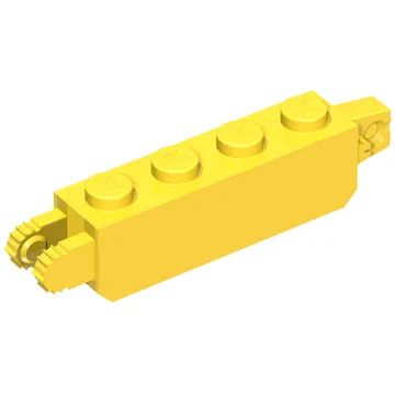 Hinge Brick 1 x 4 Locking with 1 Finger Vertical End and 2 Fingers Vertical End, 7 Teeth