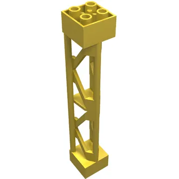Support 2 x 2 x 10 Girder Triangular Vertical - Type 3 - Axle Hole, 3 Posts