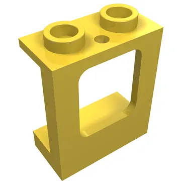 Window 1 x 2 x 2 Plane, Hollow Studs, Single Hole Top and Bottom for Glass
