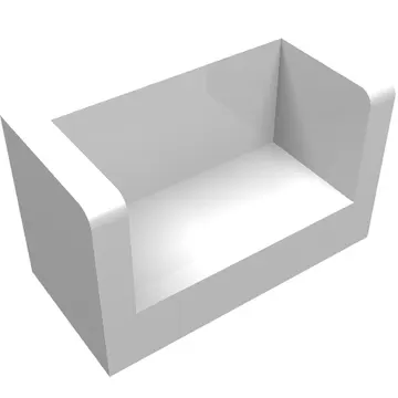 Panel 1 x 2 x 1 with Rounded Corners and 2 Sides