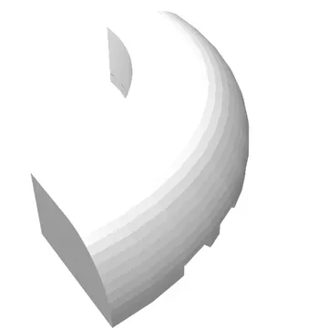 Brick Round Corner 5 x 5 x 1 Curved, Bottom Cut Outs, No Studs, 7 Bottom Tubes