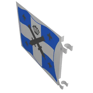 Flag 6 x 4 with Clip with Crossed Cannons over Blue Crossed Flag Print