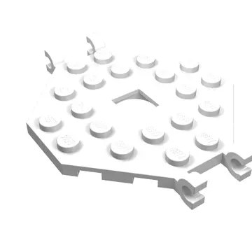 Plate Special 6 x 6 Octagonal with Square Hole and 4 Clips (Boat Mast Platform)