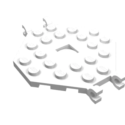 Plate Special 6 x 6 Octagonal with Square Hole and 4 Clips (Boat Mast Platform)