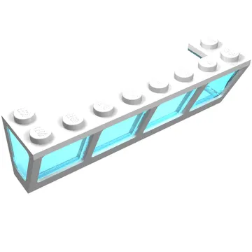 Window 2 x 8 x 2 Boat with Trans-Light Blue Glass