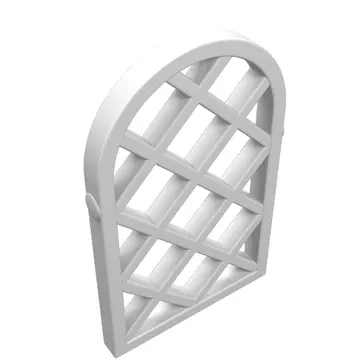 Window 1 x 2 x 2 2/3 Pane Lattice Diamond with Rounded Top