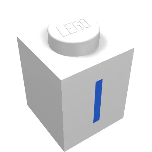 Brick 1 x 1 with Blue I Print