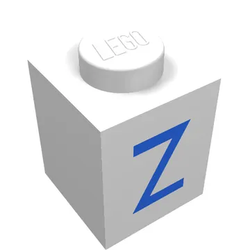 Brick 1 x 1 with Blue Z Print