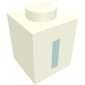 Brick 1 x 1 with Blue 'I' Print (Bold Font)
