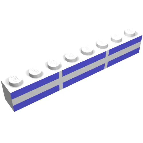 Brick 1 x 8 with Six Light Blue Rectangles Print ferry windows