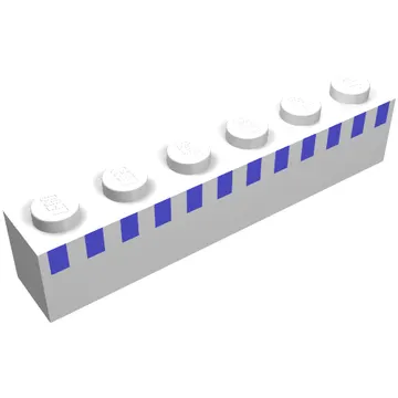 Brick 1 x 6 with Ferry Squares Light Blue in 1 Line At Top Print (Set 1554)