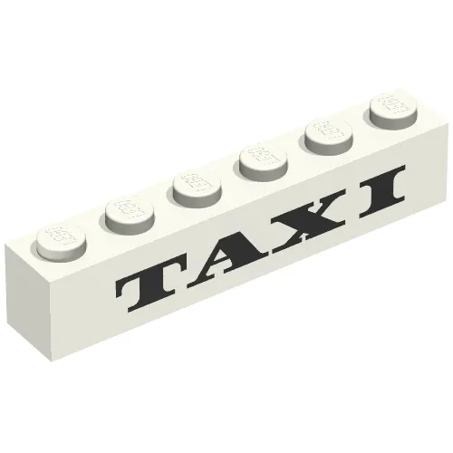 Brick 1 x 6 with 'TAXI' Thick Print