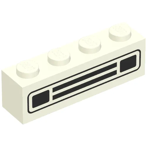 Brick 1 x 4 with Black Car Grill Print