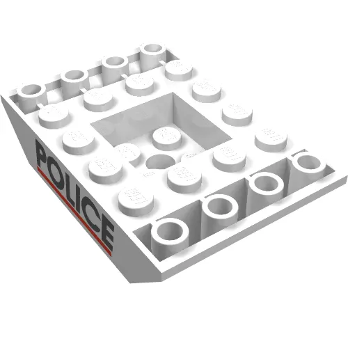 Brick Sloped Inverted 45° 6 x 4 Double with Recessed Center and "POLICE" and Red Line Print
