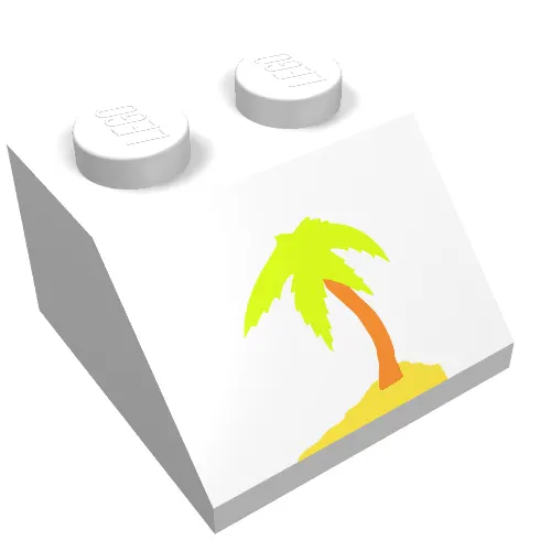 Brick Sloped 45° 2 x 2 with Palm Tree Print