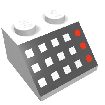 Brick Sloped 45° 2 x 2 with 12 Buttons, 3 Red Lamps, Black Panel Print