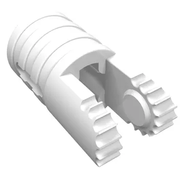 Hinge Cylinder 1 x 2 Locking with 2 Click Fingers and Axle Hole, 9 Teeth