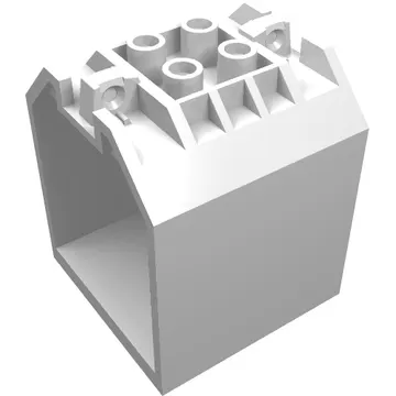 Container / Box, Open Ended 4 x 4 x 4 with 1 Hinge Finger Each End [Plain]