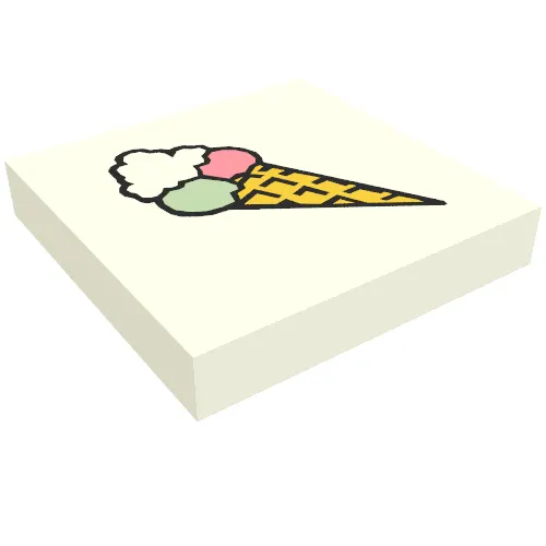 Tile 2 x 2 with Ice Cream Cone Print