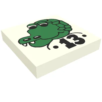 Tile 2 x 2 with Fabuland Crocodile Print [3664]