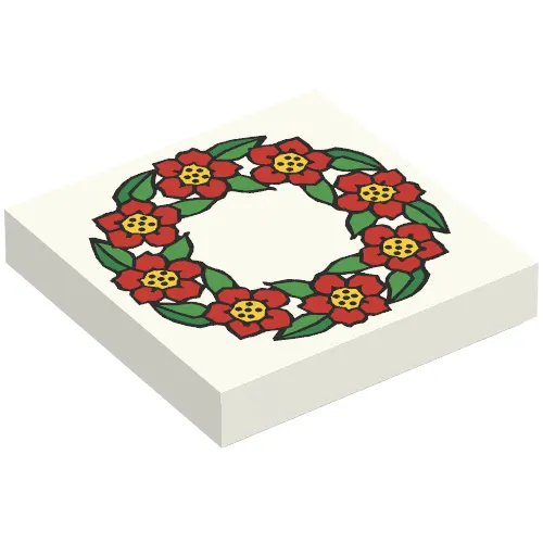 Tile 2 x 2 with Flower Ring Print