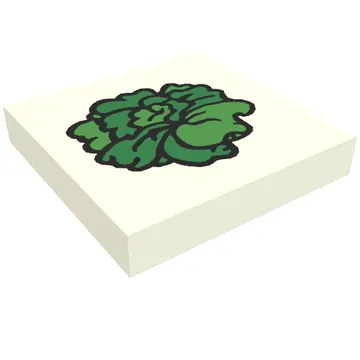 Tile 2 x 2 with Fabuland Lettuce Print [3646]