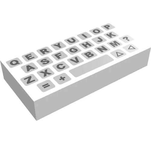 Tile 1 x 2 with Simple Computer Keyboard Print