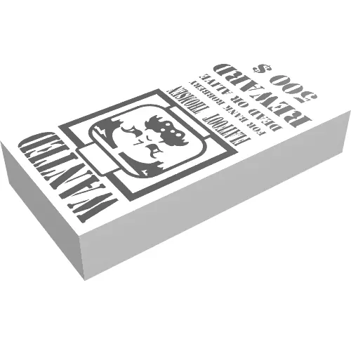 Tile 1 x 2 with "Wanted - Flatfoot Thomsen" Print