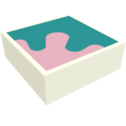 Tile 1 x 1 with Dark Turquoise/Bright Pink Shapes/Splatter print