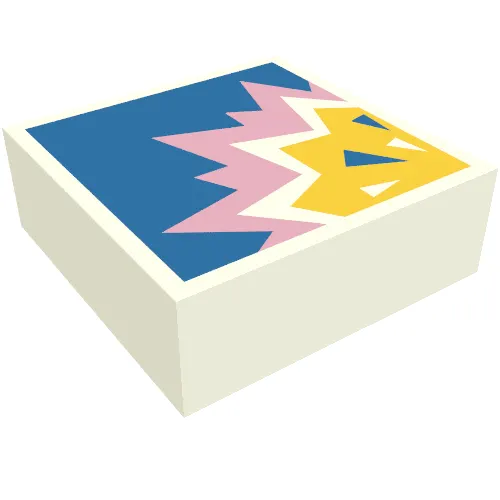 Tile 1 x 1 with Bright Pink/Bright Light Orange Explosion on Blue Background print