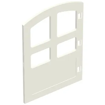 Duplo Door 1 x 4 x 4 with Four Panes, Different Size and Curved Top