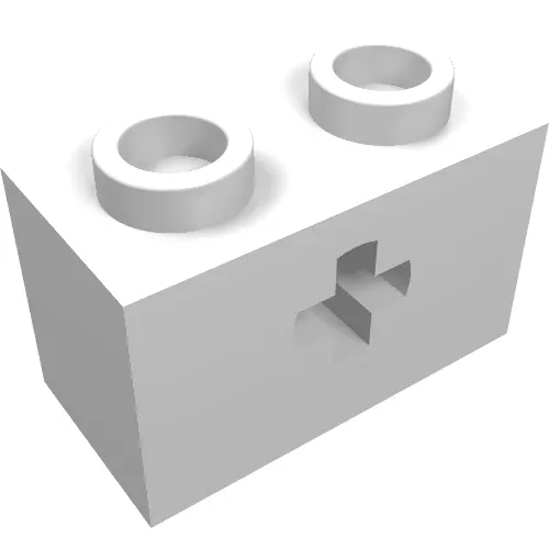 Technic Brick 1 x 2 with Axle Hole Type 1 [+ Opening] and Bottom Ridges