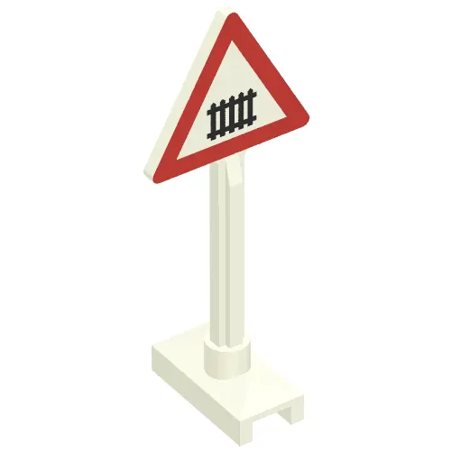 Road Sign Triangle with Level Crossing Small, Thick Print