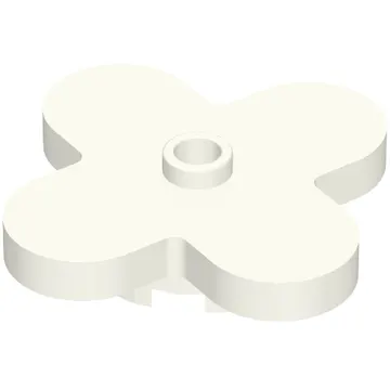 Flower 4 x 4 Rounded Petals with Center Stud